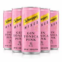 Kit 5 Gin Tônica Pink SCHWEPPES 269ml - Drink Pronto