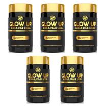 Kit 5 Glow UP Cabelo Pele e Unha Premium 500mg 5x60 cps Floral Ervas