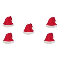 Kit 5 Gorros De Papai Noel - Plush - Natal - Decoração