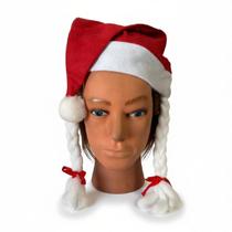 Kit 5 Gorros Mamãe Noel Com Tranças P/ Empresas festa natal