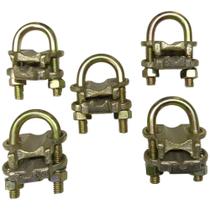 Kit 5 Grampo Conector Gtdu Duplo Aterramento Tipo U para Haste 5/8 até 3/4 Reforçado