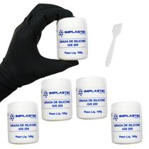 Kit 5 Graxa Branca de Silicone Lubrificante Dielétrica Pote 100g Implastec IGS 200 Kit 5 Graxa Branca de Silicone Lubrificante Dielétrica Pote 100g Implastec IGS 200
