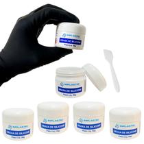 Kit 5 Graxa Branca de Silicone Lubrificante Dielétrica Pote 50g Implastec IGS 200 Kit 5 Graxa Branca de Silicone Lubrificante Dielétrica Pote 50g Implastec IGS 200