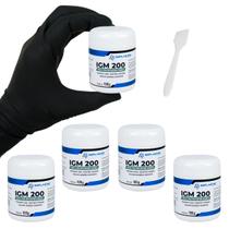 Kit 5 Graxa Branca Para Mecanismo Silicone Pote 100g Implastec IGM 200