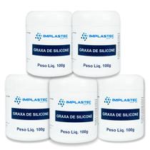 Kit 5 Graxa Silicone Dielétrica Implastec Lubrificantes Especiais IGS200 100g Para Equipamentos De Laboratório Kit 5 Graxa Silicone Dielétrica Implastec Lubrificantes Especiais IGS200 100g Para Equipamentos De Laboratório