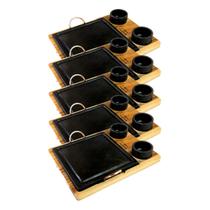 Kit 5 Grelha 10 Molheiras em Pedra Sabão e Suporte P 20x20cm Kit 5 Grelha 10 Molheiras em Pedra Sabão e Suporte P 20x20cm