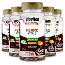Kit 5 Gummy Ferro + Vitamina C Laranja Unilife 30 Gomas