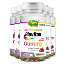 Kit 5 Gummy Multivitamínico Sabor Framboesa Unilife 30 Gomas Kit 5 Gummy Multivitamínico Sabor Framboesa Unilife 30 Gomas