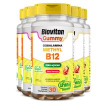 Kit 5 Gummy Vitamina B12 Methyl Unilife 30 gomas Morango Kit 5 Gummy Vitamina B12 Methyl Unilife 30 gomas Morango