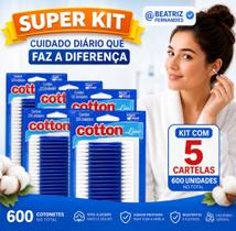 Kit 5 Hastes Flexíveis Cotton Line 120 Unidades Cada - Total 600