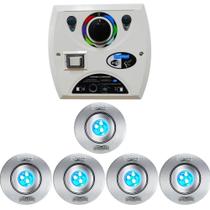 Kit 5 Hiper Led 9W Rgb 50Mm Frontal Inox + Four Fix 81W Wifi