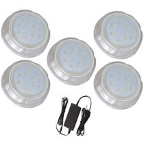 Kit 5 Hiper LED Piscina 9W Branco Policarbonato Alvenaria