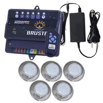 Kit 5 hiper led rgb 9w + central de comando brustec Kit 5 hiper led rgb 9w + central de comando brustec