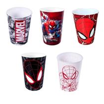 Kit 5 Homem Aranha 320 ml Lembrancinhas Festa Infantil Aniversário Colecionável Reutilizável Resistente