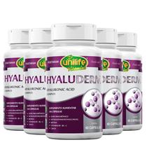 Kit 5 Hyaluderm Care Ácido Hialurônico Unilife 60 Cápsulas Kit 5 Hyaluderm Care Ácido Hialurônico Unilife 60 Cápsulas