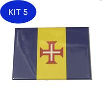 Kit 5 Ímã Da Bandeira Da Ilha Da Madeira