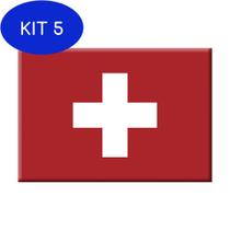 Kit 5 Ímã da bandeira da Suíça