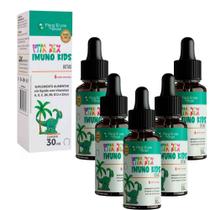 Kit 5 Imuno Kids Vit A D3 C B6 B9 B12 Zinco 5x30 ml Morango Floral Ervas do Brasil