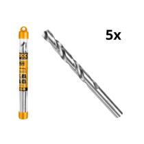 Kit 5 ingco broca aço rapido helicoidal hss m2 8mm x 117mm Kit 5 ingco broca aço rapido helicoidal hss m2 8mm x 117mm