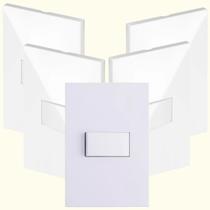 Kit 5 Interruptor de luz Simples apagador Branco Recta Blux