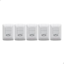 Kit 5 Interruptor Duplo + Tomada 4x2 Aria Tramontina