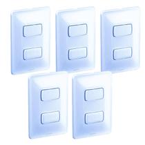KIT 5 Interruptor Pial Legrand Zeffia - Duplo - 10A 250v - Branco - COD 680101