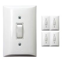 Kit 5 Interruptor Simples 1 Tecla 10A Branco Com Placa Espelho Bivolt 127v e 250v Kit 5 Interruptor Simples 1 Tecla 10A Branco Com Placa Espelho Bivolt 127v e 250v