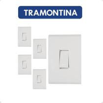 Kit 5 Interruptor Simples 4x2 Branco Embutir Liz Tramontina