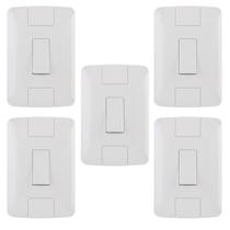 Kit 5 Interruptor Simples 4x2 Completo Tramontina Aria Branco Custo Benefício e Padronização Kit 5 Interruptor Simples 4x2 Completo Tramontina Aria Branco Custo Benefício e Padronização