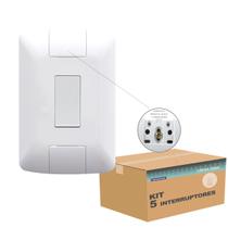 Kit 5 Interruptor Simples Aria Branco Tramontina 6A/250V Com Parafusos e Furo Oblongo