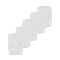 Kit 5 Interruptor Simples Branco 10A 250V Placa Espelho 4x2 Kit 5 Interruptor Simples Branco 10A 250V Placa Espelho 4x2