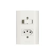Kit 5 Interruptor Simples com Tomada Romazi Dunas 2P+T Simples 10A 4x2"