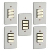 Kit 5 Interruptor Simples Horizontal 10a/250v Cinza Pial Kit 5 Interruptor Simples Horizontal 10a/250v Cinza Pial