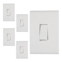 Kit 5 Interruptor Simples Paralelo Embutir Liz Tramontina