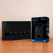 Kit 5 Interruptor Smart Wi-fi 2.4 GHz Alexa 2 Botões e Tomada 4x2 Bivolt Preto 291990636-5 Neo Avant Kit 5 Interruptor Smart Wi-fi 2.4 GHz Alexa 2 Botões e Tomada 4x2 Bivolt Preto 291990636-5 Neo Avant