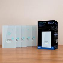 Kit 5 Interruptor Smart Wi-fi 2.4 GHz Alexa google 1 Botão e Tomada 4x2 Bivolt 291990626-5 Neo Avant Kit 5 Interruptor Smart Wi-fi 2.4 GHz Alexa google 1 Botão e Tomada 4x2 Bivolt 291990626-5 Neo Avant