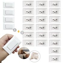 Kit 5 Interruptores + 20 Tomadas Embutir Madeira/Móveis Aria