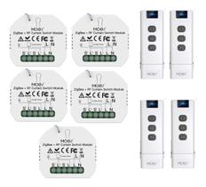 Kit 5 Interruptores Cortina Zigbee + 4 Controles