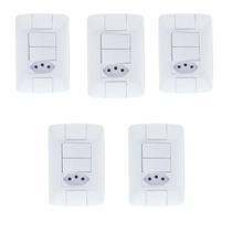 Kit 5 Interruptores duplo 6A + 1 tomada 20A Tramontina aria