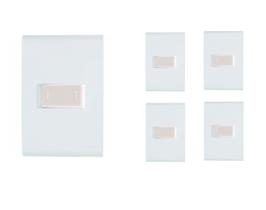 Kit 5 Interruptores Paralelo 10A 4x2 Horizontal Branca Tramontina Liz Kit 5 Interruptores Paralelo 10A 4x2 Horizontal Branca Tramontina Liz