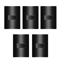 Kit 5 Interruptores Simples 10A Carbono Preto 4x2 Soprano