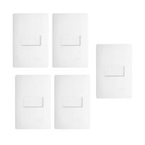 Kit 5 Interruptores Simples 16a/250v C/Placa 4x2 Branco Fame