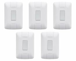 Kit 5 Interruptores Simples 6A 250V Aria Branco Kit 5 Interruptores Simples 6A 250V Aria Branco