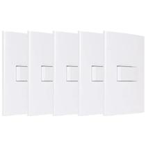 Kit 5 Interruptores Simples MG Sleek 10A 4x2 Branco 16017 Kit 5 Interruptores Simples MG Sleek 10A 4x2 Branco 16017
