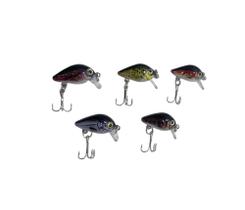 Kit 5 Isca Artificial 3cm - 2g - Mini Crank Bait + Estojo