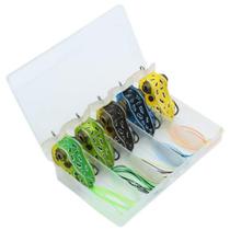 Kit 5 Isca Artificial Pesca Frog Sapo Anti Enrosco + Estojo