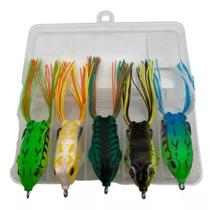 Kit 5 Isca Artificial Sapo Frog Traíra Bass Estojo Tucunaré Kit 5 Isca Artificial Sapo Frog Traíra Bass Estojo Tucunaré