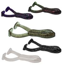 Kit 5 Isca Artificial Soft Frog Silicone Sapo 7,5cm Sinking Para Pesca Traíra Tucunaré Black Bass Heckmann