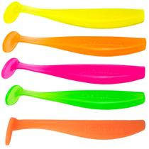 Kit 5 Isca Artificial Soft Shad 6cm ou 9cm Silicone Macia Para Pesca de Tucunaré Robalo Traíra