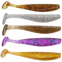 Kit 5 Isca Artificial Soft Shad 6cm ou 9cm Silicone Macia Para Pesca de Tucunaré Robalo Traíra